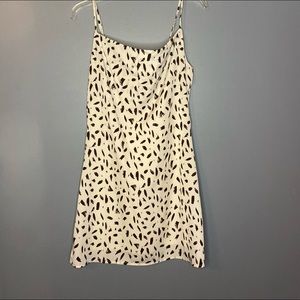 Cream and burgundy spaghetti strap dress